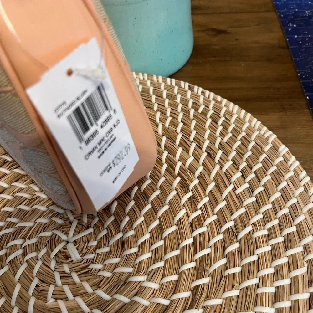 New Coach Pebbled Signature Hobo Bag in Peach